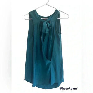 Hale Bob silk tie bow top S tank blouse